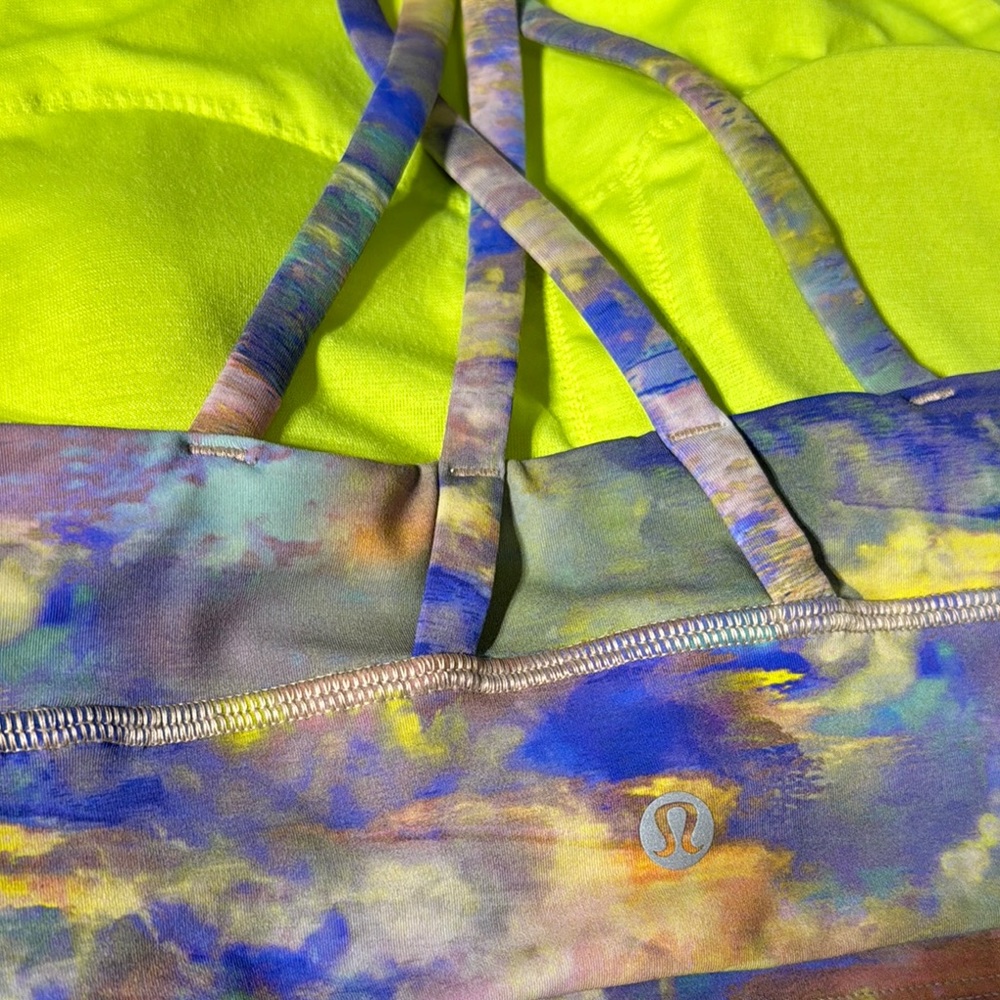 lululemon athletica Multi-Color High Neck Sports Bra (Yellow Accent) - Picture 4 of 5